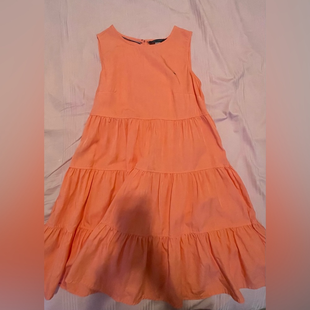 Tommy Hilfiger Peach Tiered Kids Dress